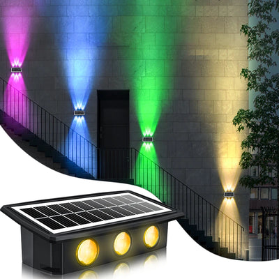 Applique Murale Décorative Solaire RGB Étanche Jardin Escalier