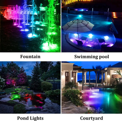 Projecteur Solaire Subaquatique RGB Étang Bassin IP68 Jardin
