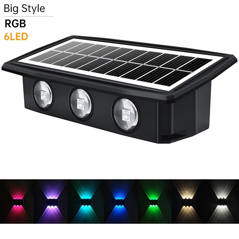 Applique Murale Décorative Solaire RGB Étanche Jardin Escalier