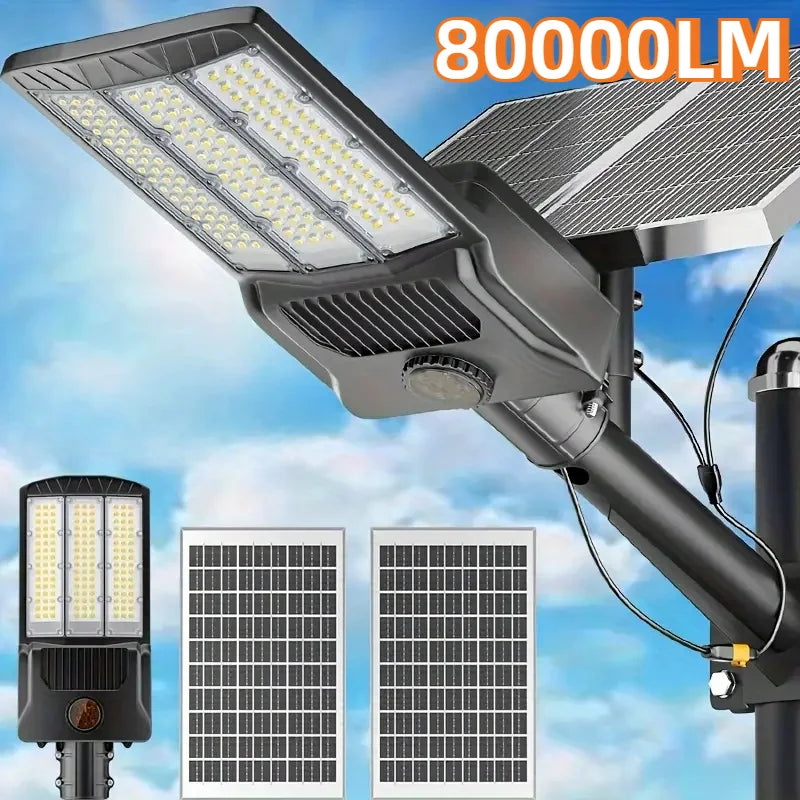Lampadaire Solaire Extérieur Détecteur Mouvement 2 Panneaux