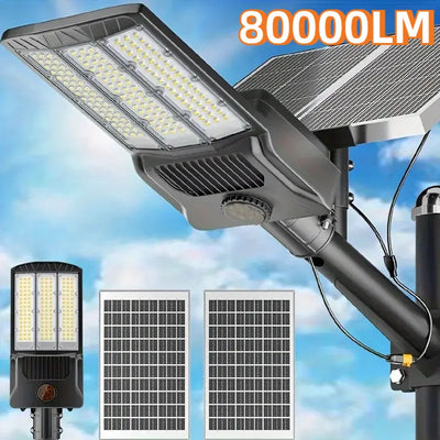 Lampadaire Solaire Extérieur Détecteur Mouvement 2 Panneaux