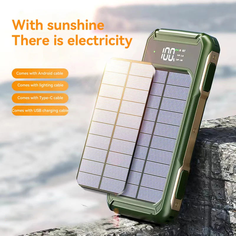 Power Bank Solaire 200000mAh 4 en 1 Affichage
