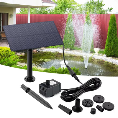 Kit Pompe Solaire 5W 5V avec Panneau et Piquet pour Jardin