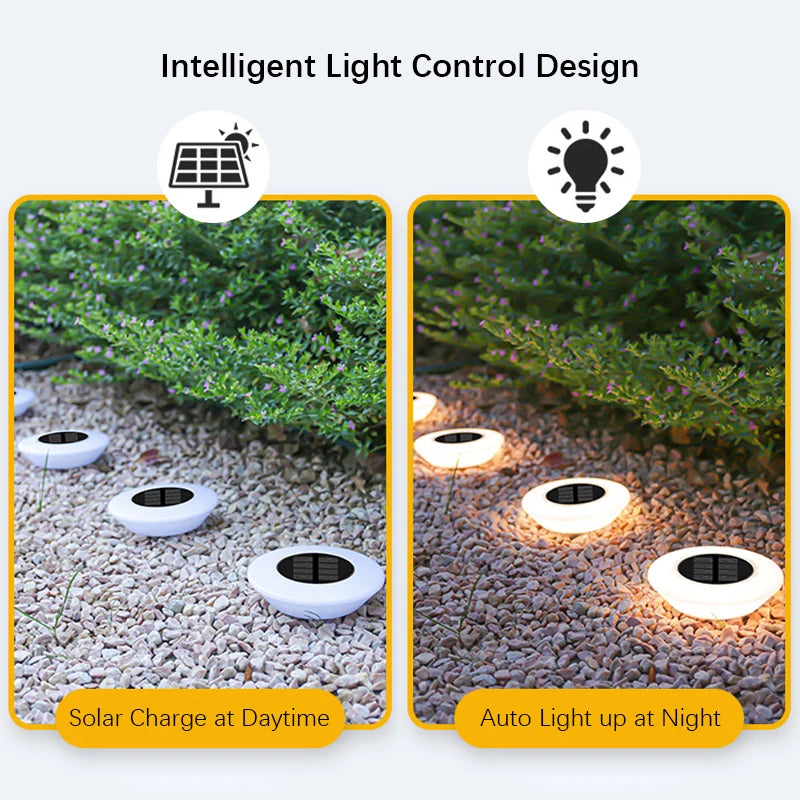 Lampe Solaire Pelouse 14 LED 360° Étanche Jardin Allée Camping