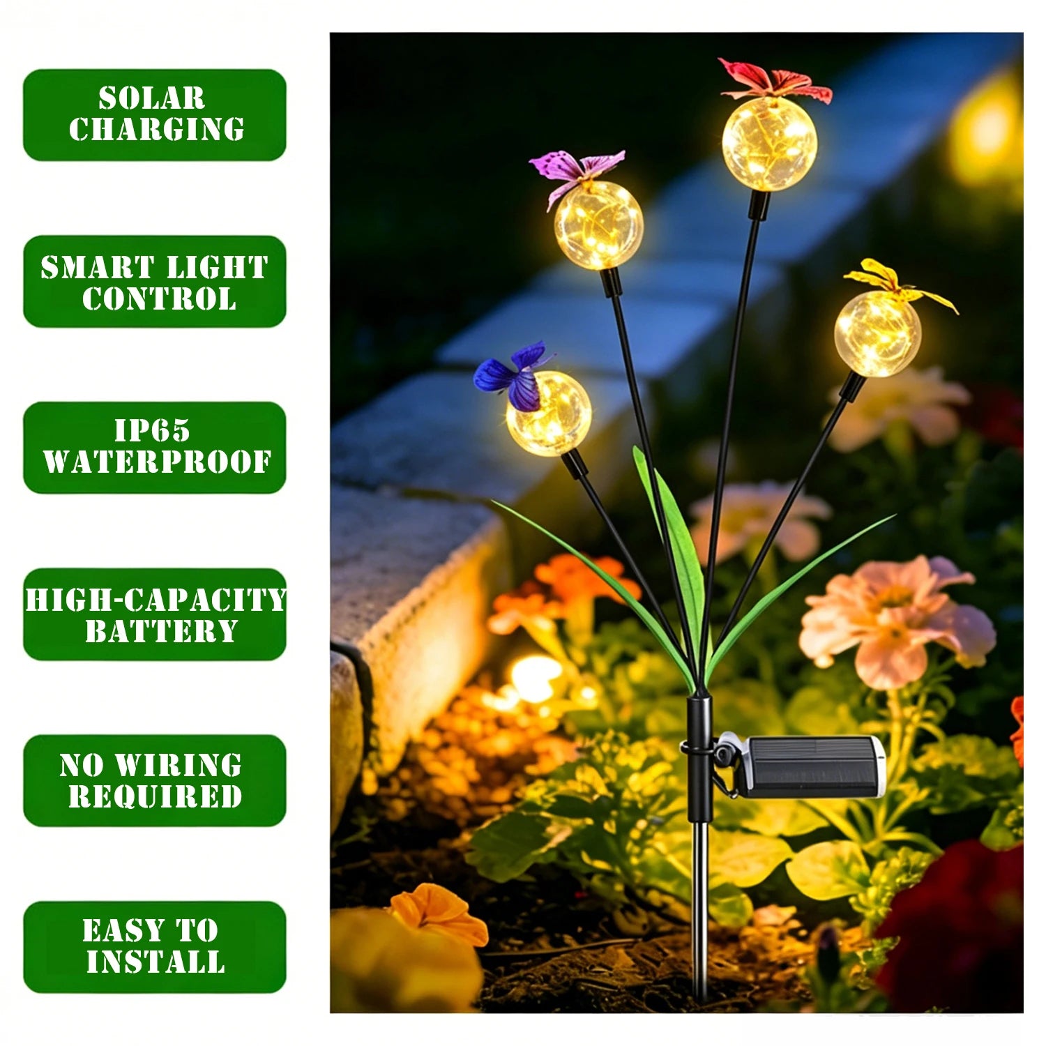 Lampe Solaire Luciole LED Étanche Décoration Jardin Pelouse