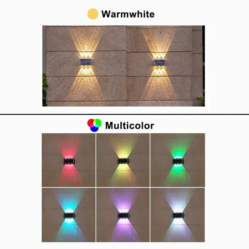 Applique solaire murale LED RGB extérieure