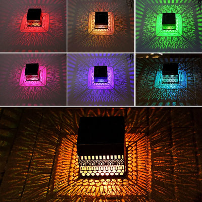 Applique Murale Solaire Lanterne Fer Ătanche Jardin Patio â ambiance lumineuse sur le patio
