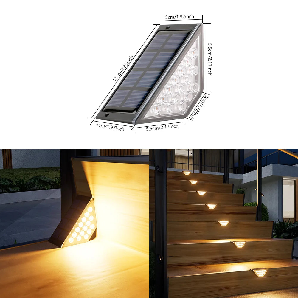 Lampe Solaire Escalier LED Blanc Chaud Étanche IP65