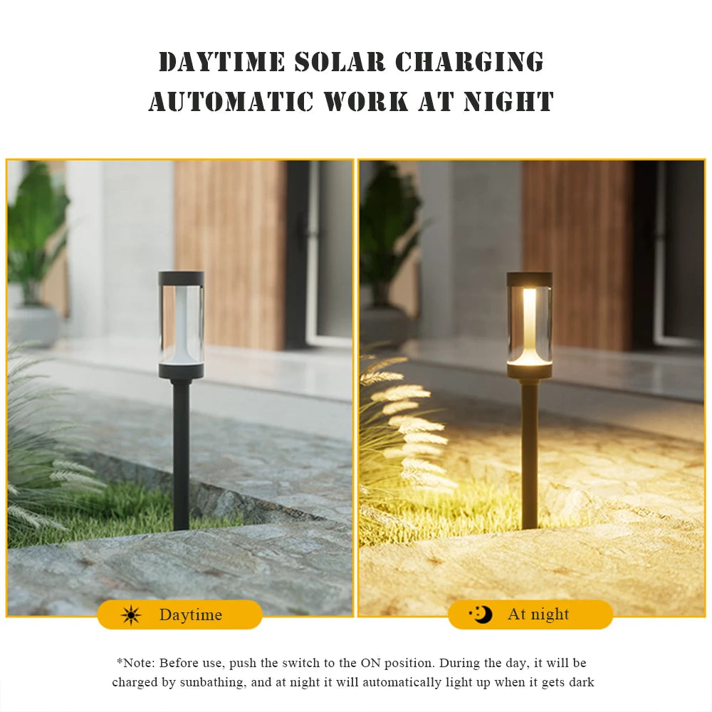 Lampe Solaire Pelouse 3000K Décoration Jardin Chemin 2 Pièces