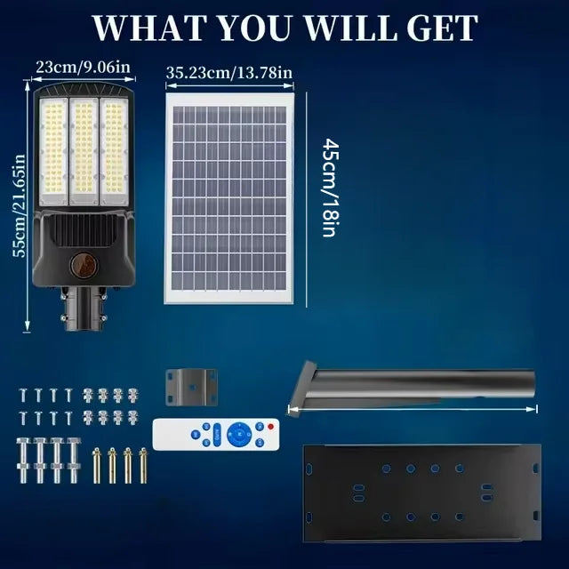 Réverbère Solaire Extérieur Parking Commercial Projecteur Sécurité Jardin