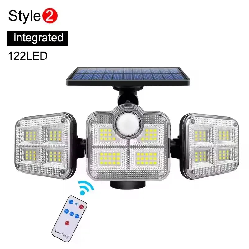 Projecteur solaire 4 tĂȘtes autonome et Ă©tanche