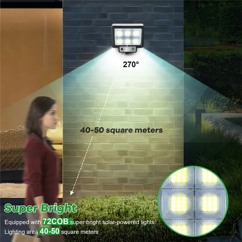 Applique Solaire LED Fendue Capteur Mouvement Extérieure Étanche Jardin
