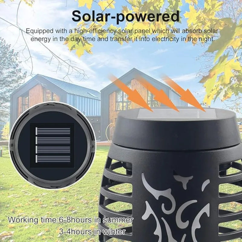 Lampe de poche solaire 12 LED à effet flamme étanche