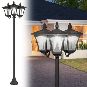 Lampadaire Solaire Extérieur Outsunny 3 Lanternes 1,82 m