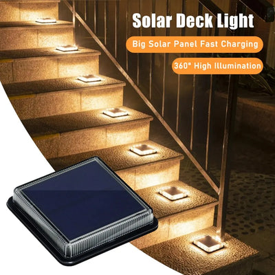 Lampe de terrasse solaire étanche pour escalier