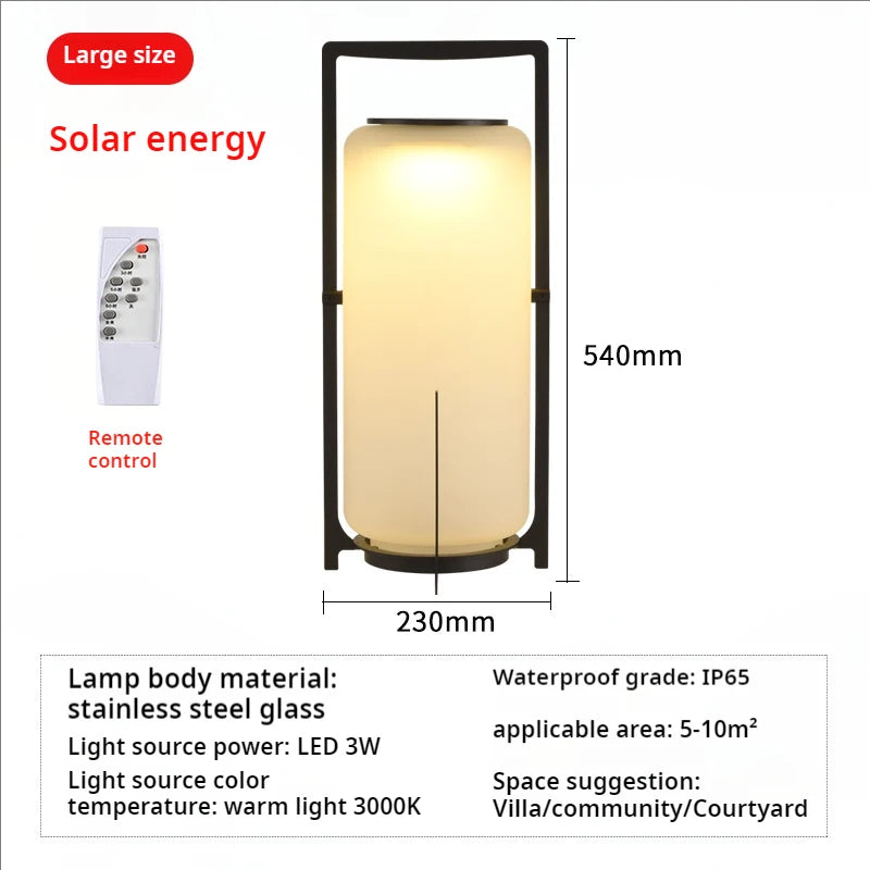 Lampe Solaire de Jardin Colonne pour Pelouse et Allée – dimensions et caractéristiques