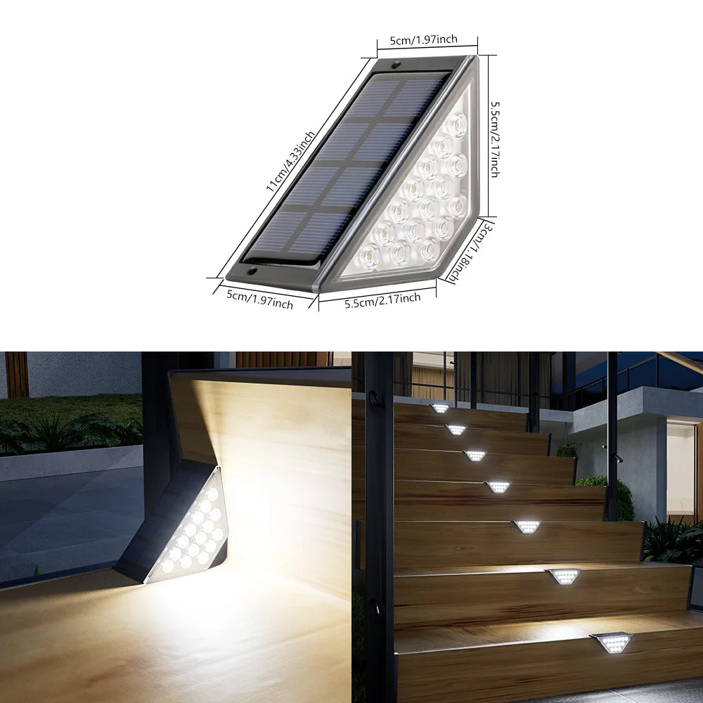 Lampe Solaire Escalier LED Blanc Chaud Étanche IP65