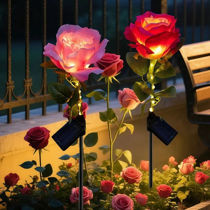 Piquet Solaire de Jardin Fleur Lumineuse pour Pelouse