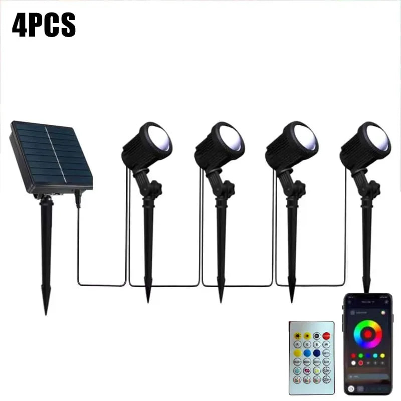 Projecteur Solaire RGB LED Étanche IP65 Jardin Application