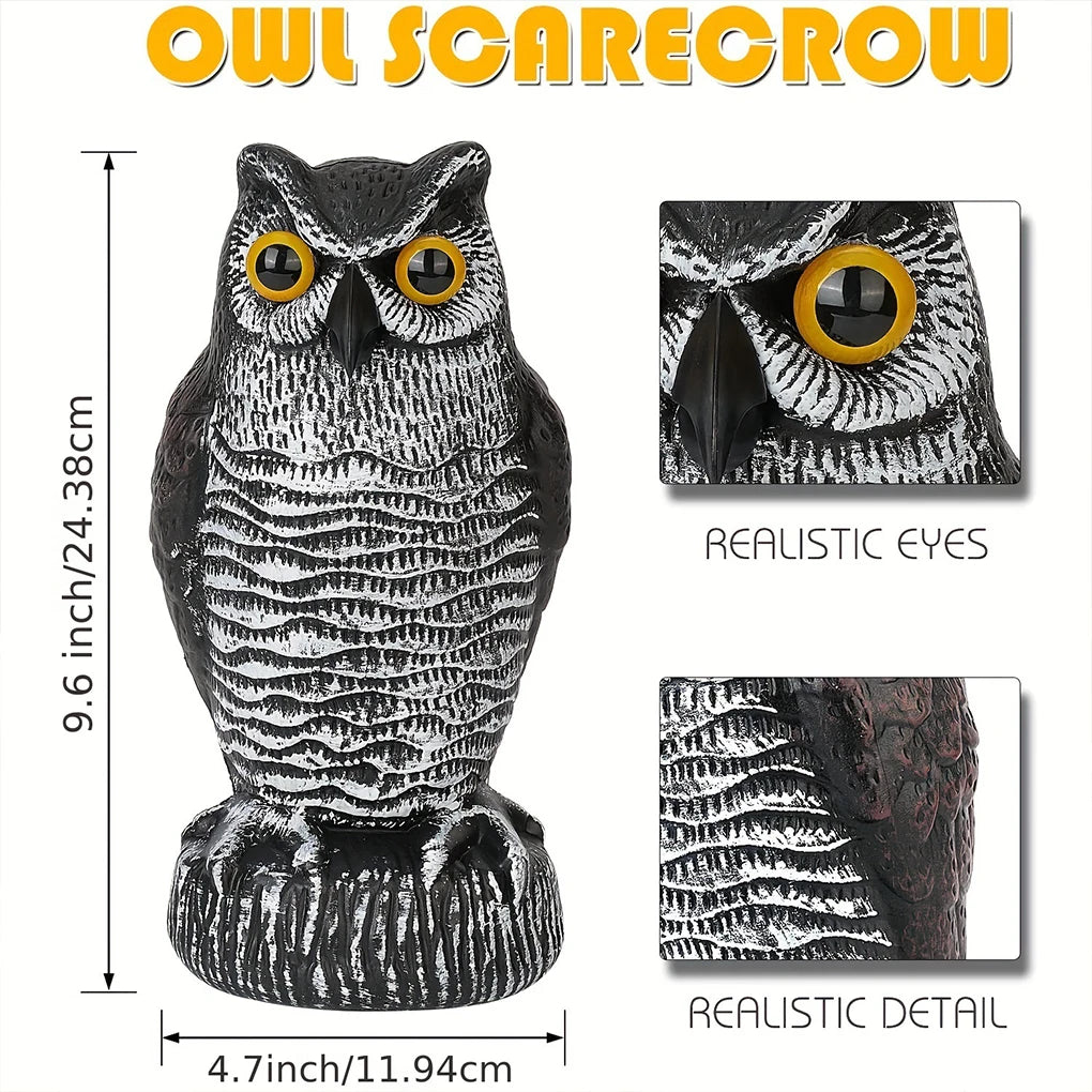 Effaroucheur Solaire Hibou à Yeux Clignotants et Son