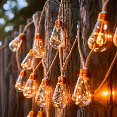 Détail du panneau solaire de la guirlande 16 ampoules
