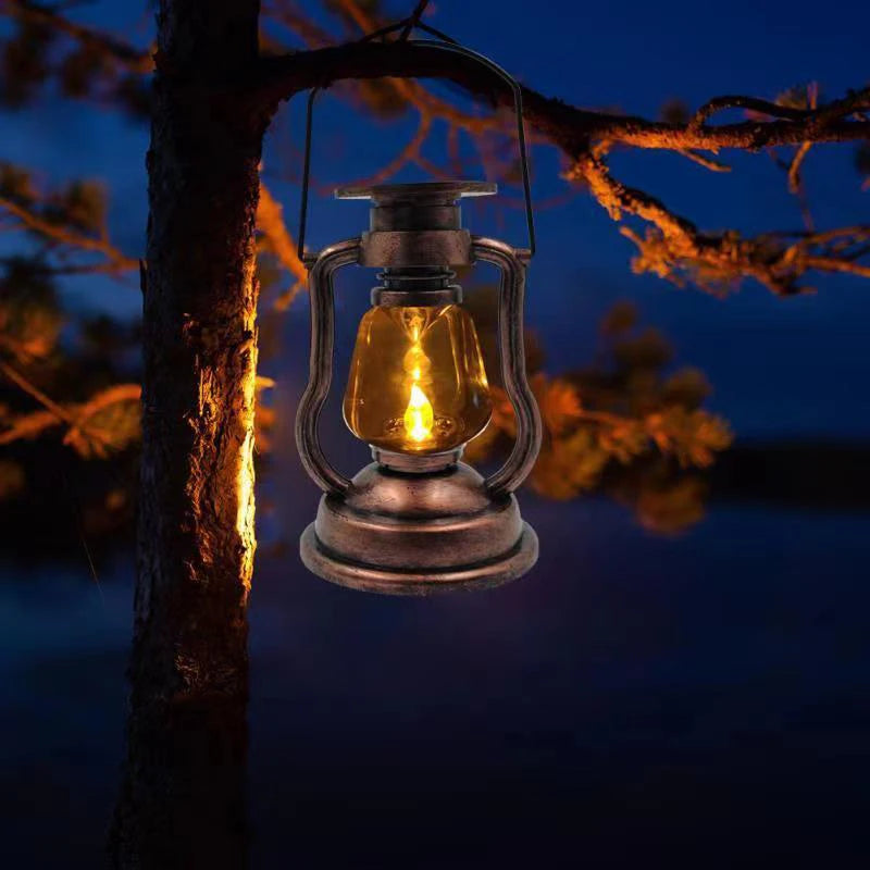 Lanterne solaire de jardin a effet flamme