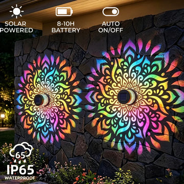 Projecteur Solaire Mandala Tournesol Mural pour Jardin