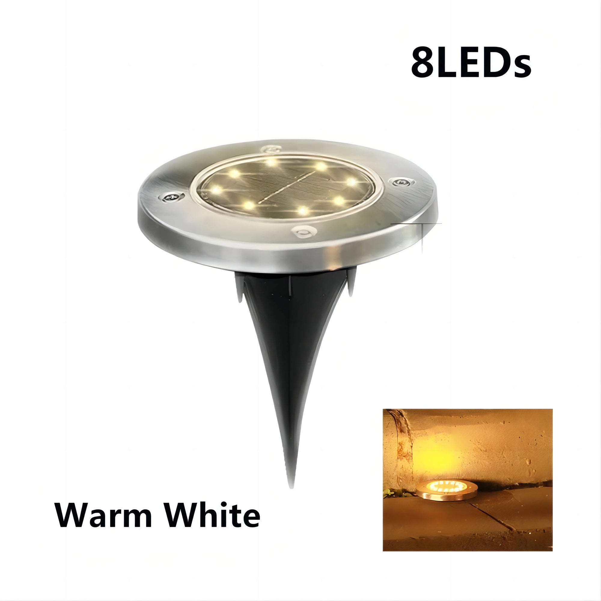 Projecteur Solaire Enterré 8 à 20 LED Décoratif Jardin
