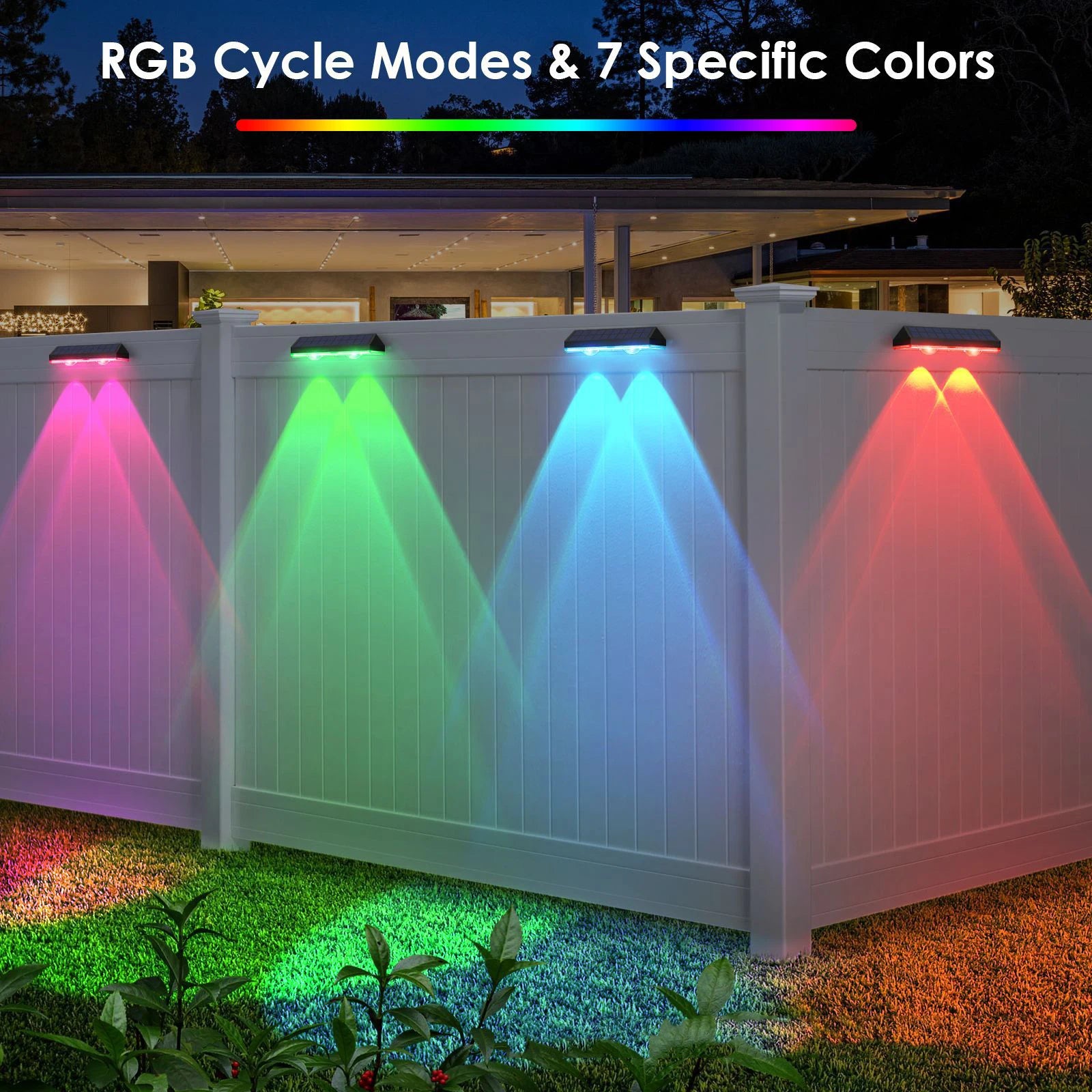 Lampe Solaire Clôture RGB Couleur Changeante IP65 Escalier