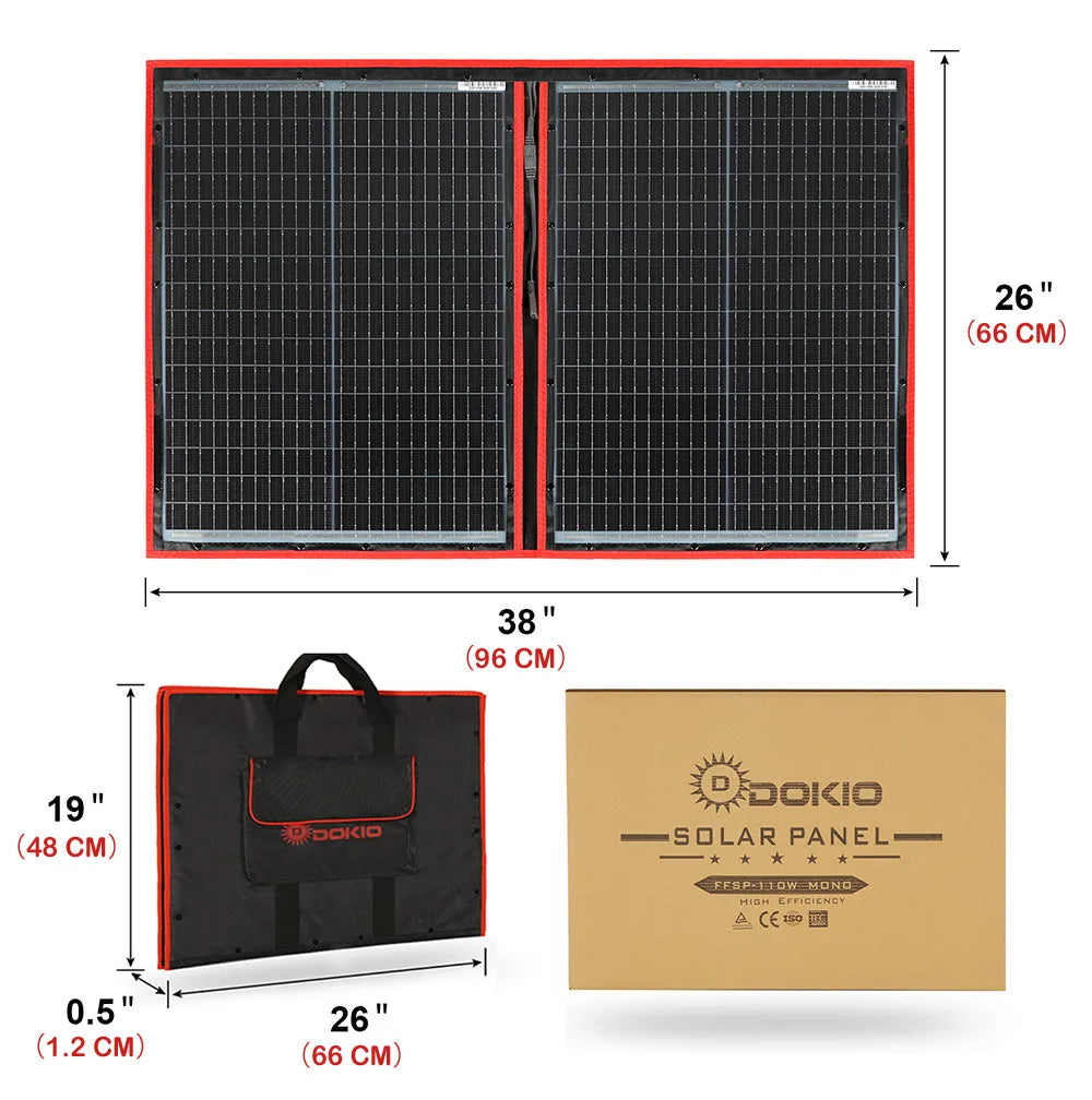 Panneau solaire pliable replié pour le transport