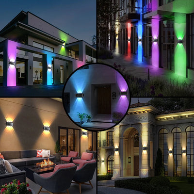 Applique Murale Décorative Solaire RGB Étanche Jardin Escalier