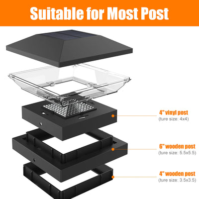 Lampe solaire installée sur une colonne d'entrée