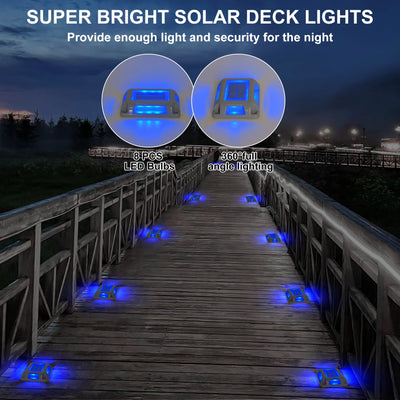 Lampe solaire bleue avec recharge solaire