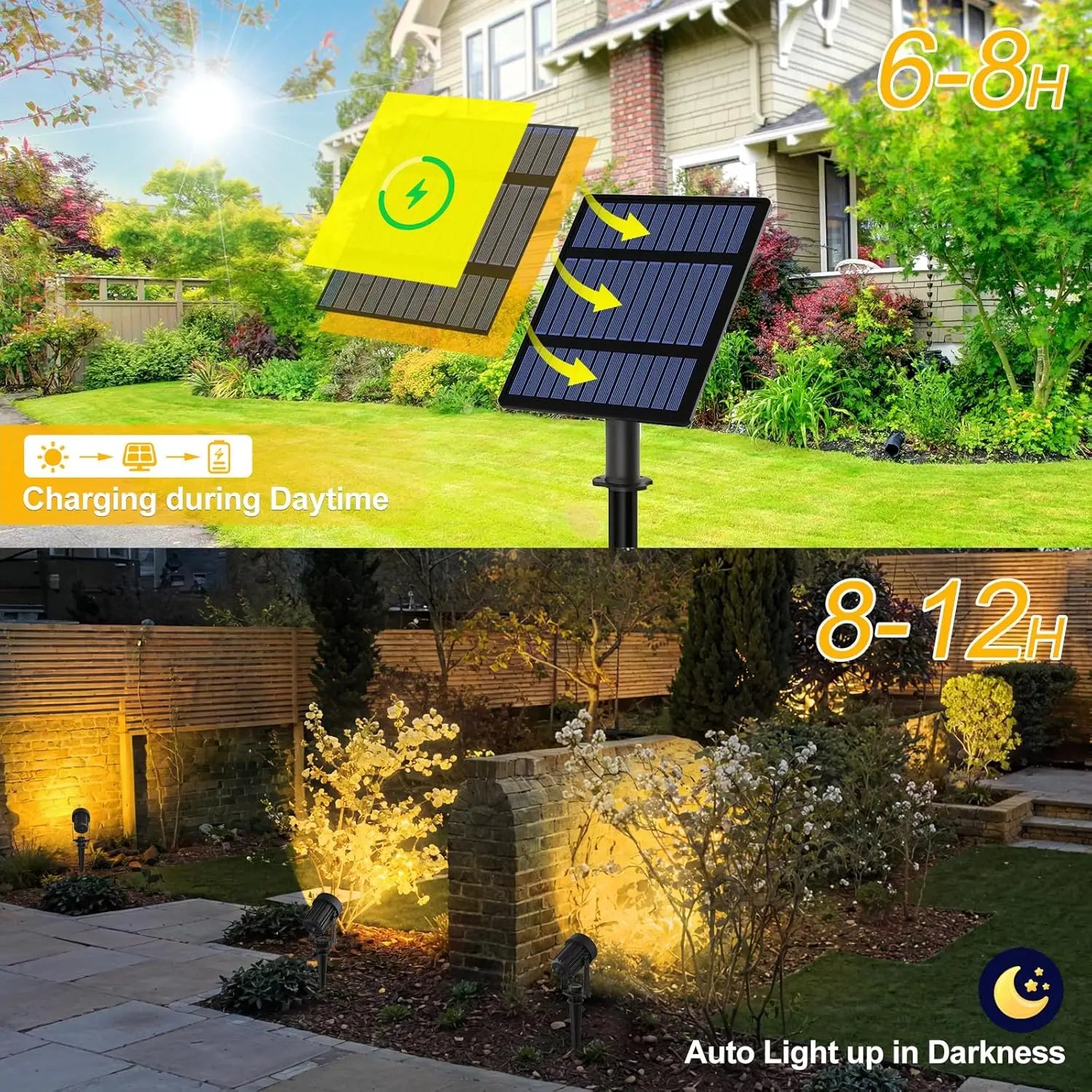 Projecteur Solaire Arbre LED 3000K Étanche IP65 Jardin