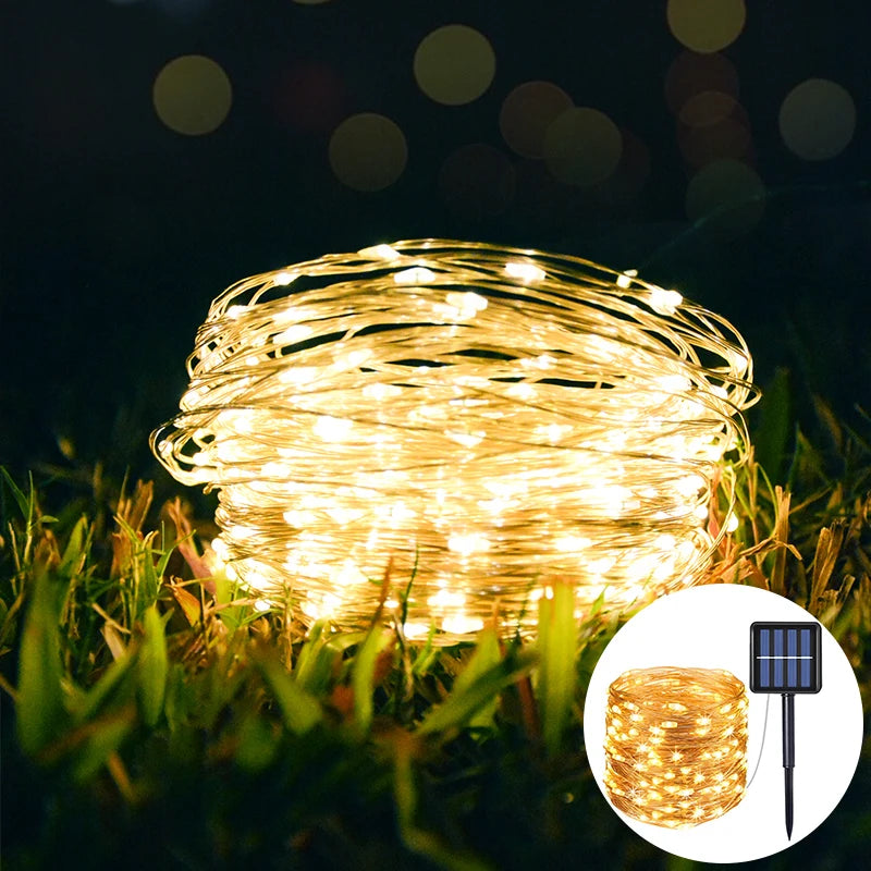 Guirlande Solaire 400 LED 8 Modes Étanche Extérieur