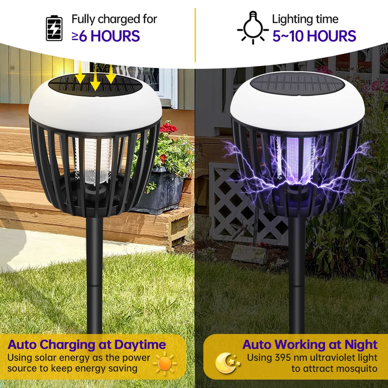 Lampe solaire LED anti-moustique imperméable pour jardin