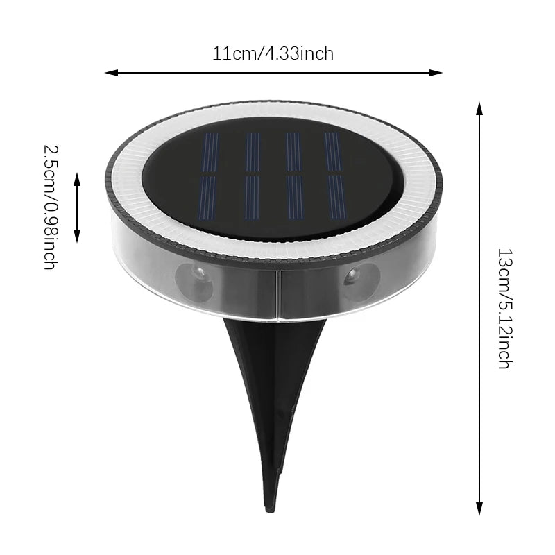 Veilleuse Solaire Enterrée 360° LED Jardin Cour Pelouse