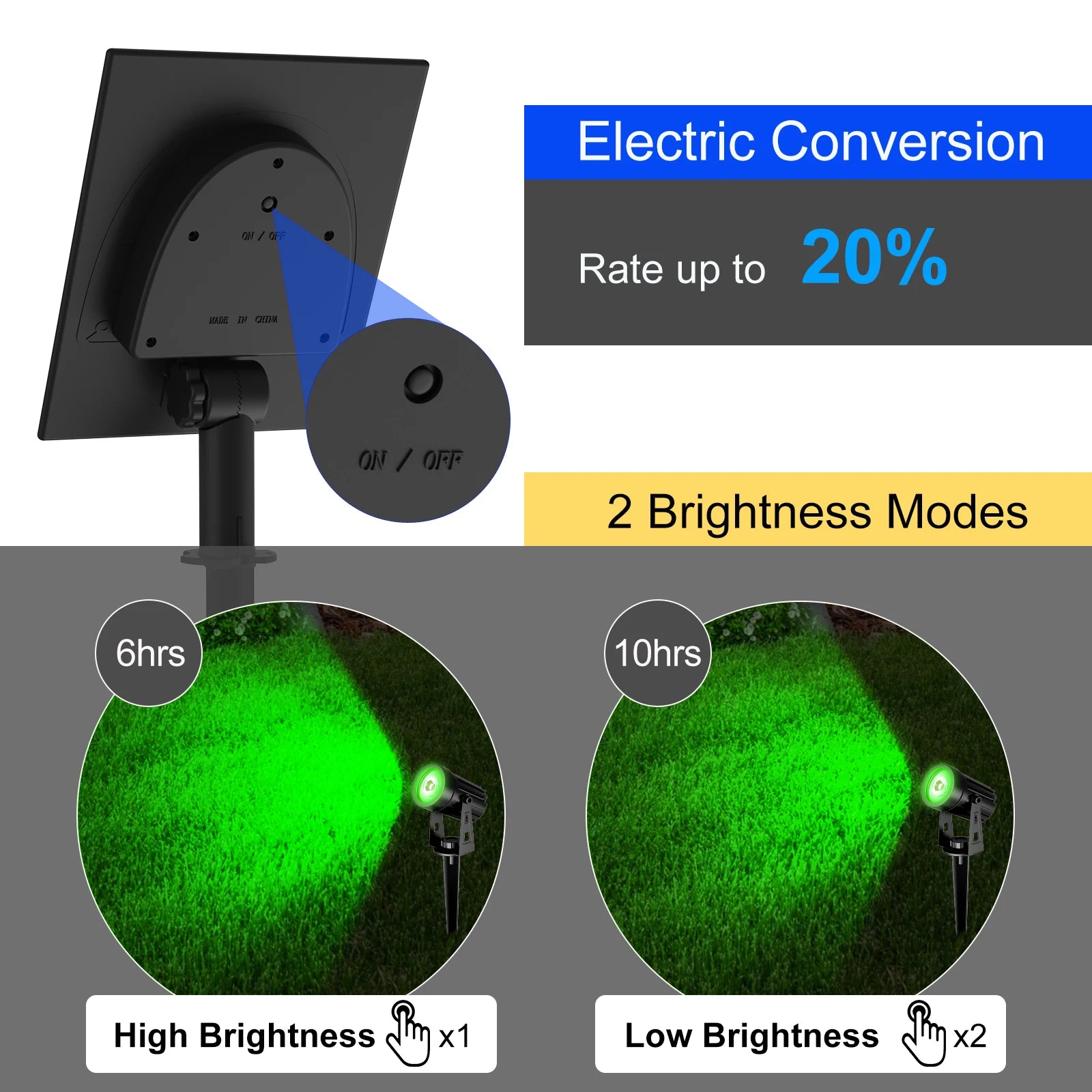 Spot Solaire Paysager LED Vert Étanche IP65 Jardin Extérieur