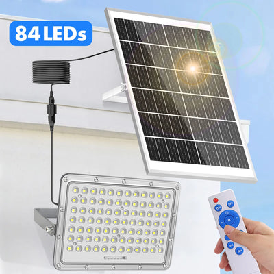 Réverbère Solaire Étanche 200W Capteur Lumière Extérieur 6500K LED