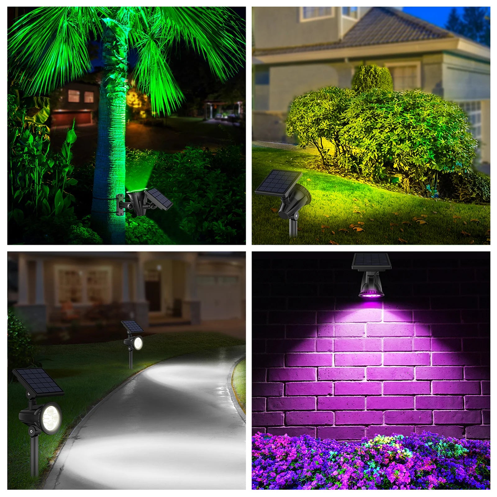 Projecteur Solaire Paysage Lot de 2 Éclairage Projection 8 Modes Jardin