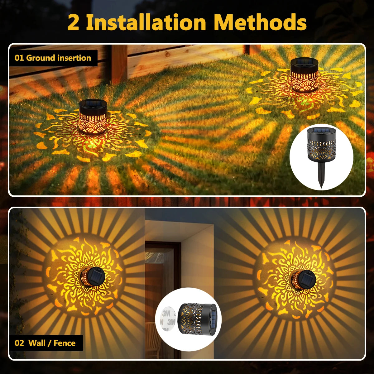 Motif Mandala de l'applique solaire décorative