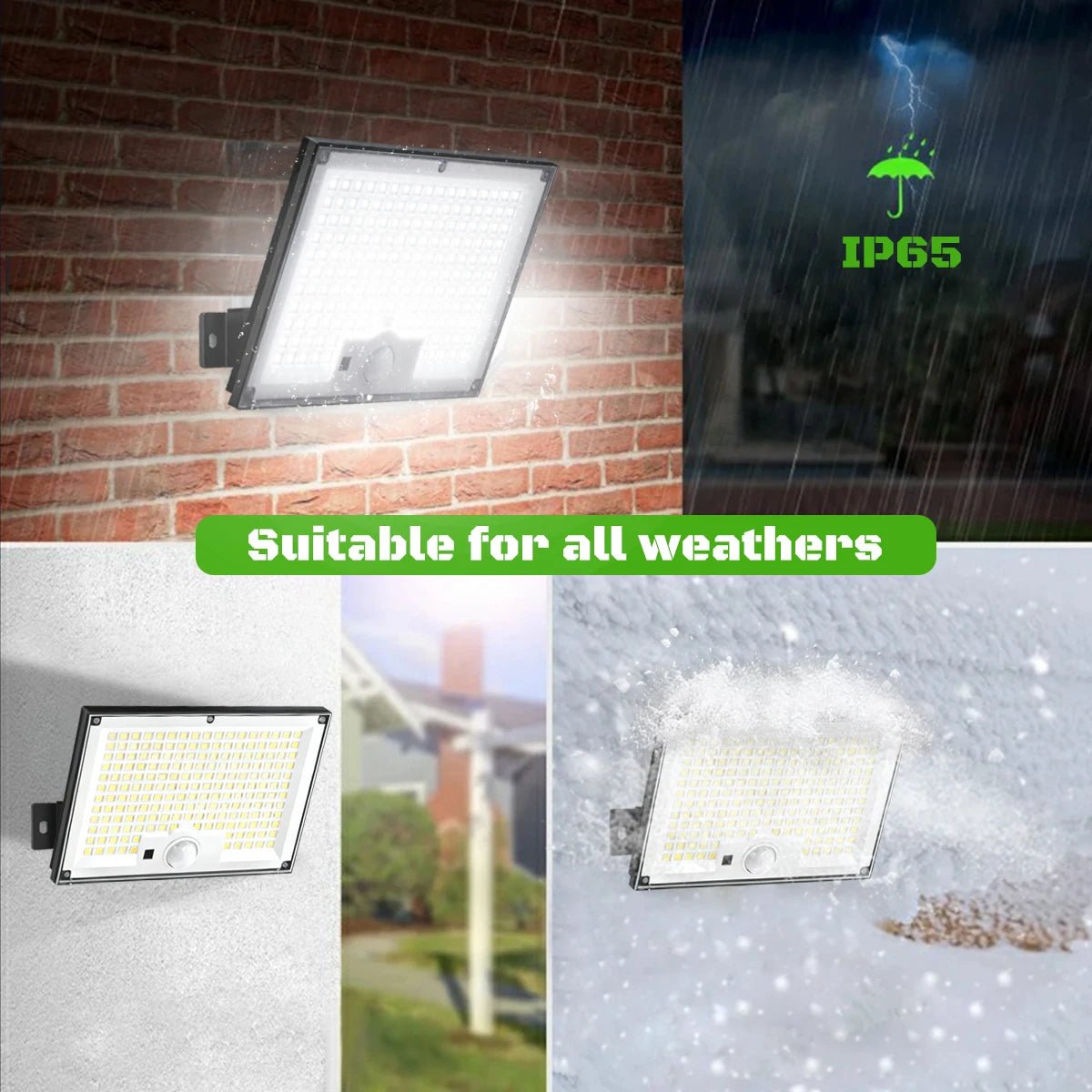 Lampe Solaire Extérieur 400 LED Détecteur Mouvement Télécommande IP65