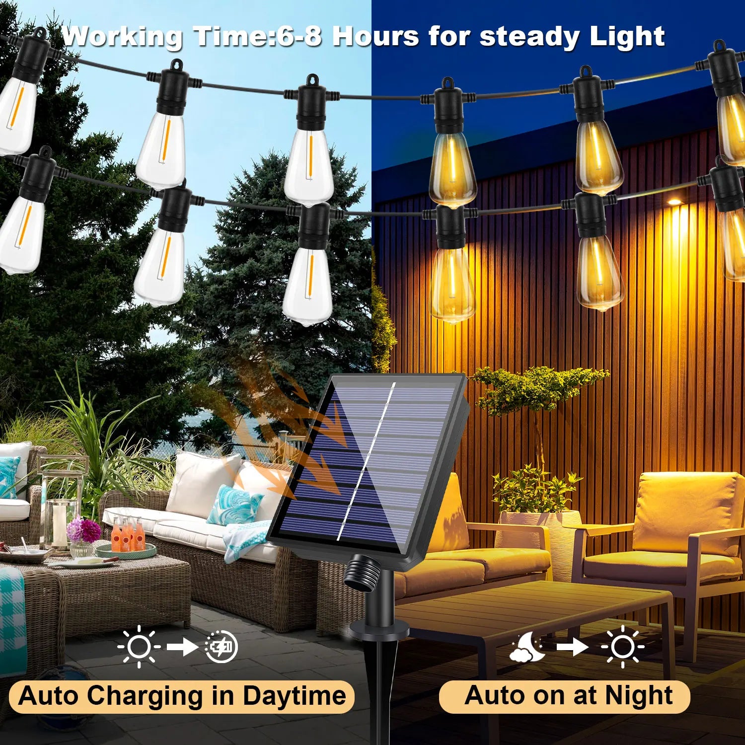 Ampoules incassables de la guirlande solaire LED