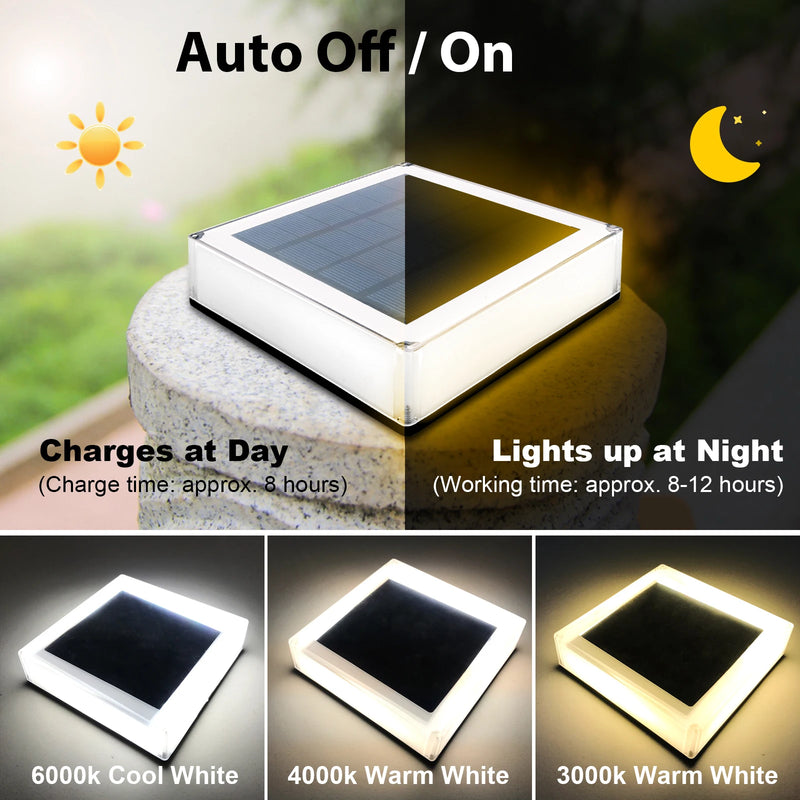 Lampe solaire à 3 couleurs pour jardin
