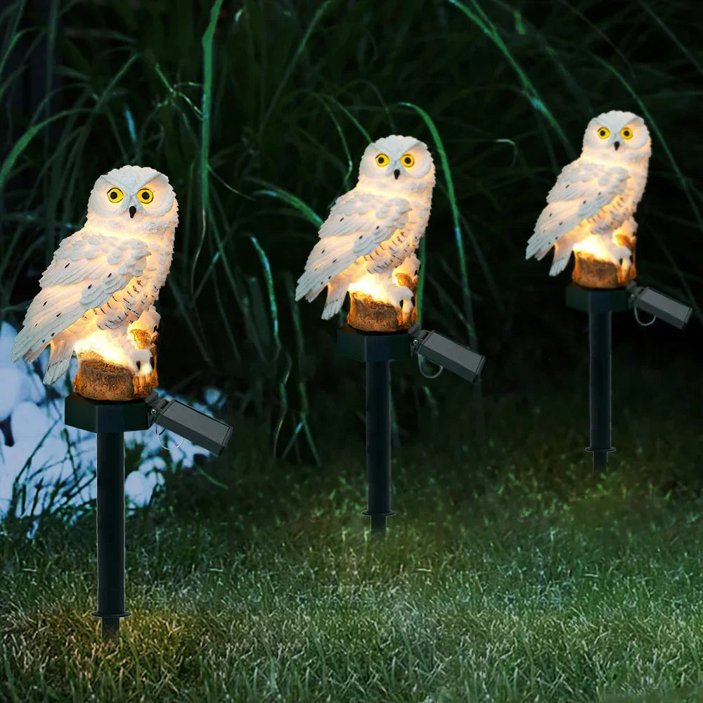 Lampe Solaire Hibou LED Étanche pour Jardin