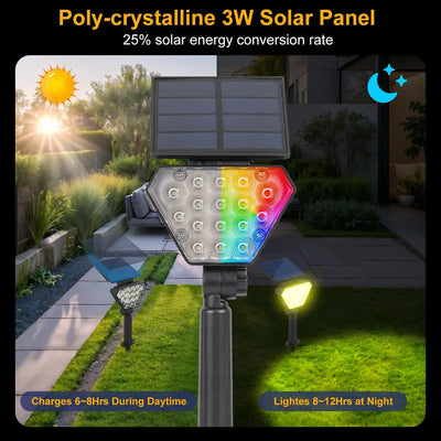 Projecteur Solaire RGB Arbre Couleur Changeante Jardin