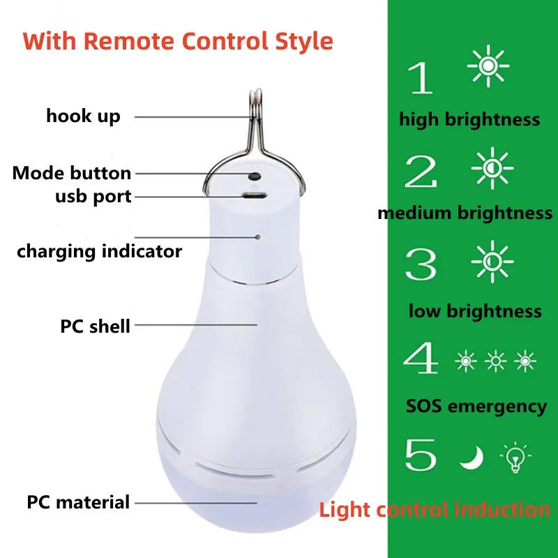Ampoule LED solaire pour la randonnée