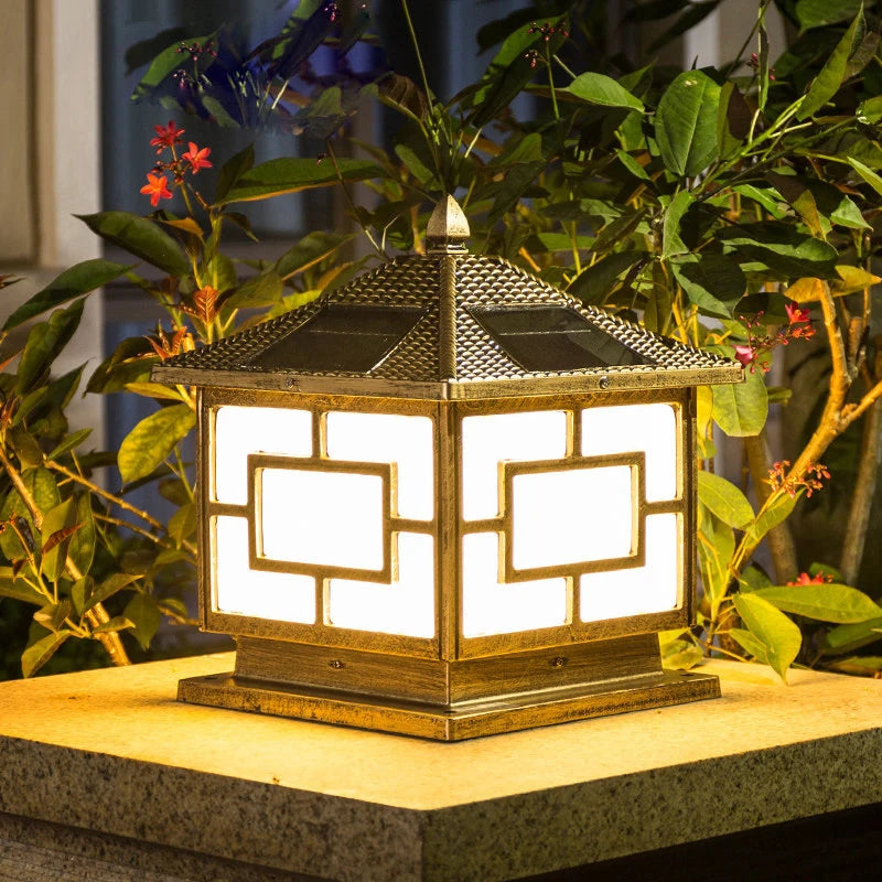 Lampe Solaire de Pilier Colonne Extérieure Étanche