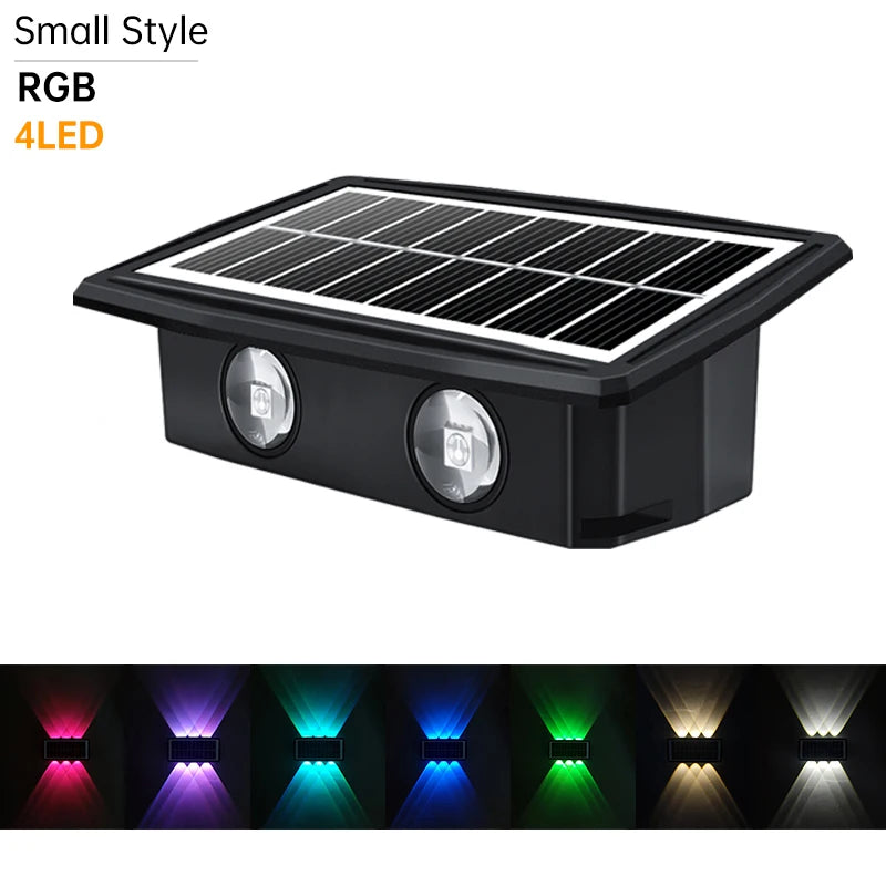 Applique Murale Décorative Solaire RGB Étanche Jardin Escalier