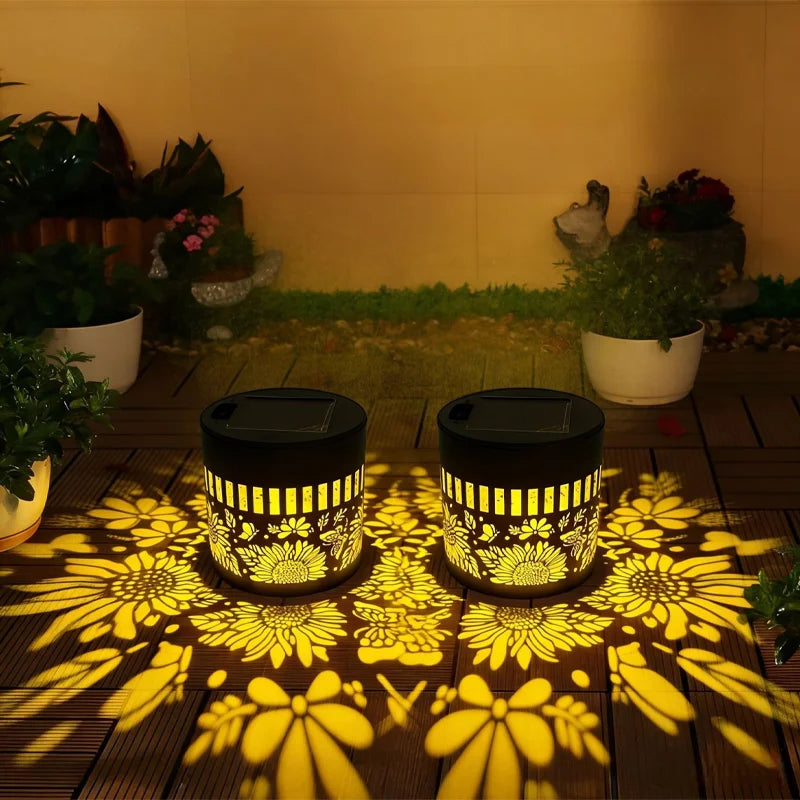 Projecteur Solaire Mandala Tournesol Mural pour Jardin